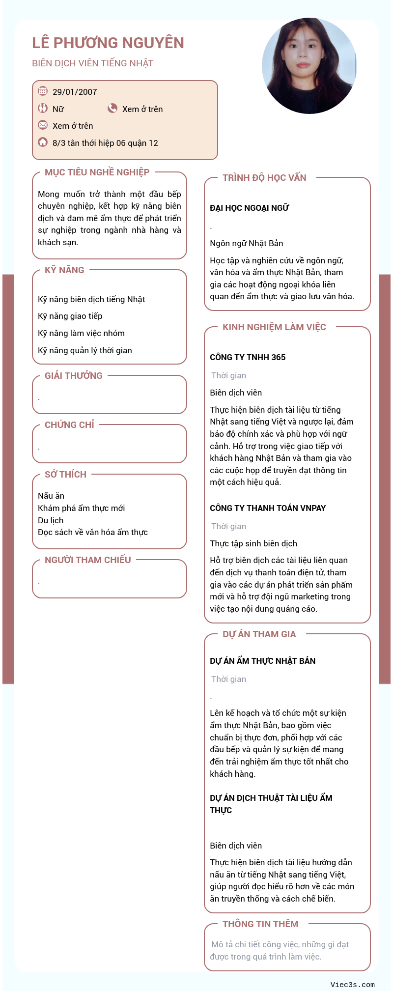 CV ứng viên