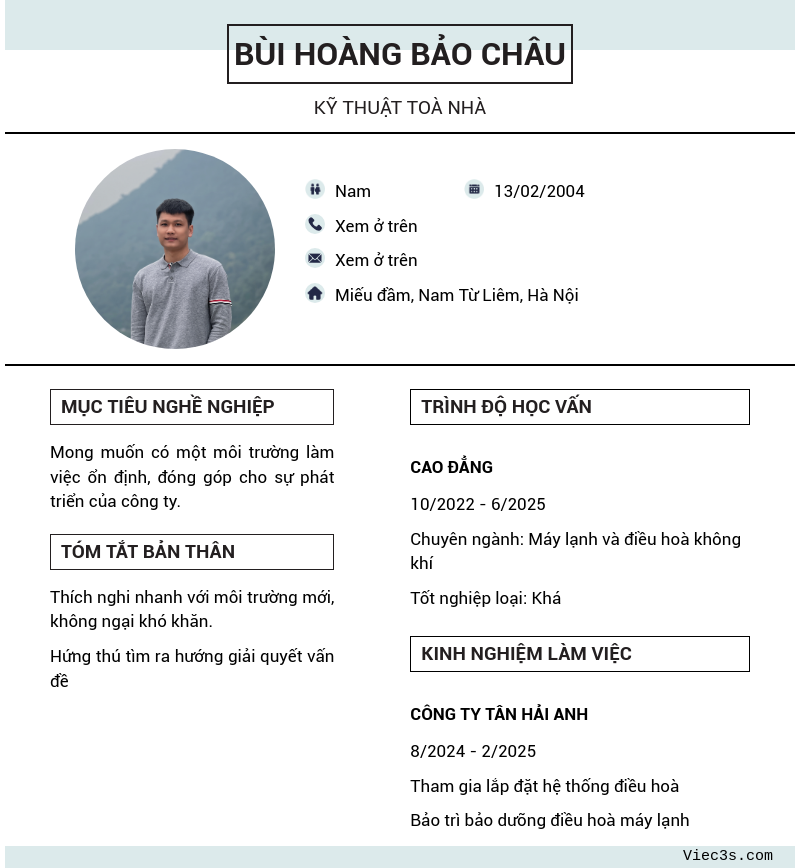 CV ứng viên