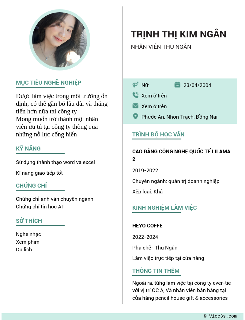 CV ứng viên