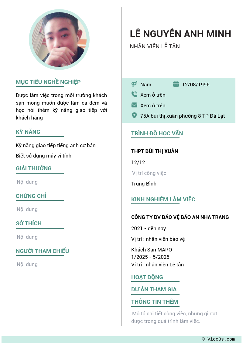 CV ứng viên