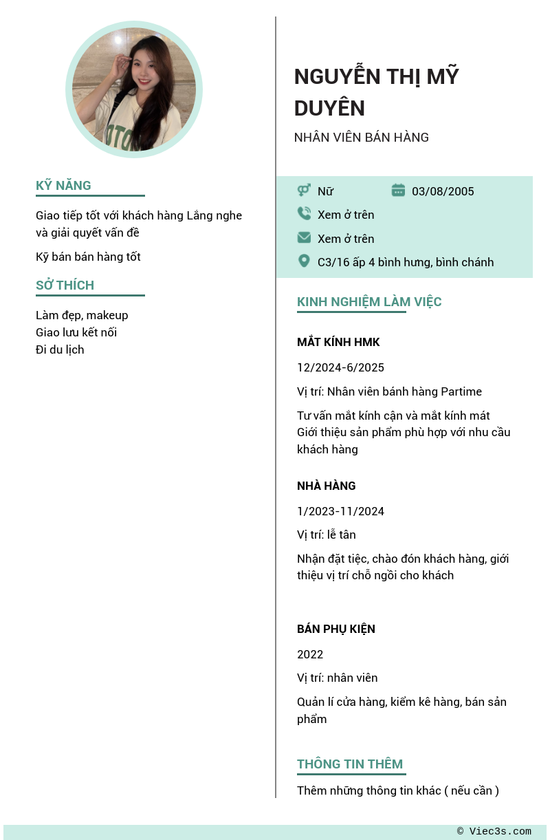 CV ứng viên