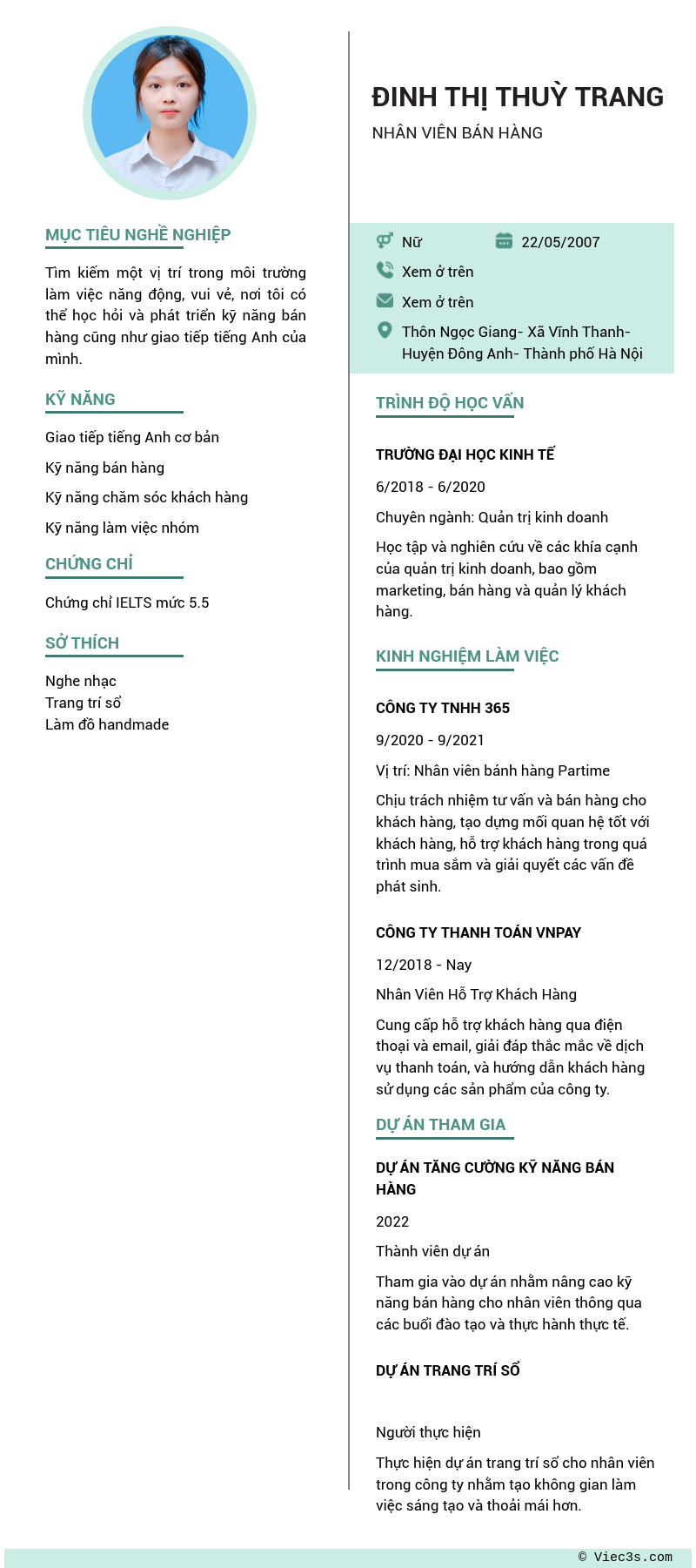 CV ứng viên