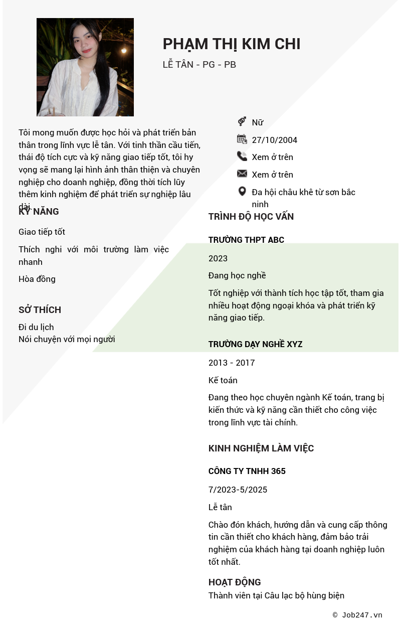 CV ứng viên