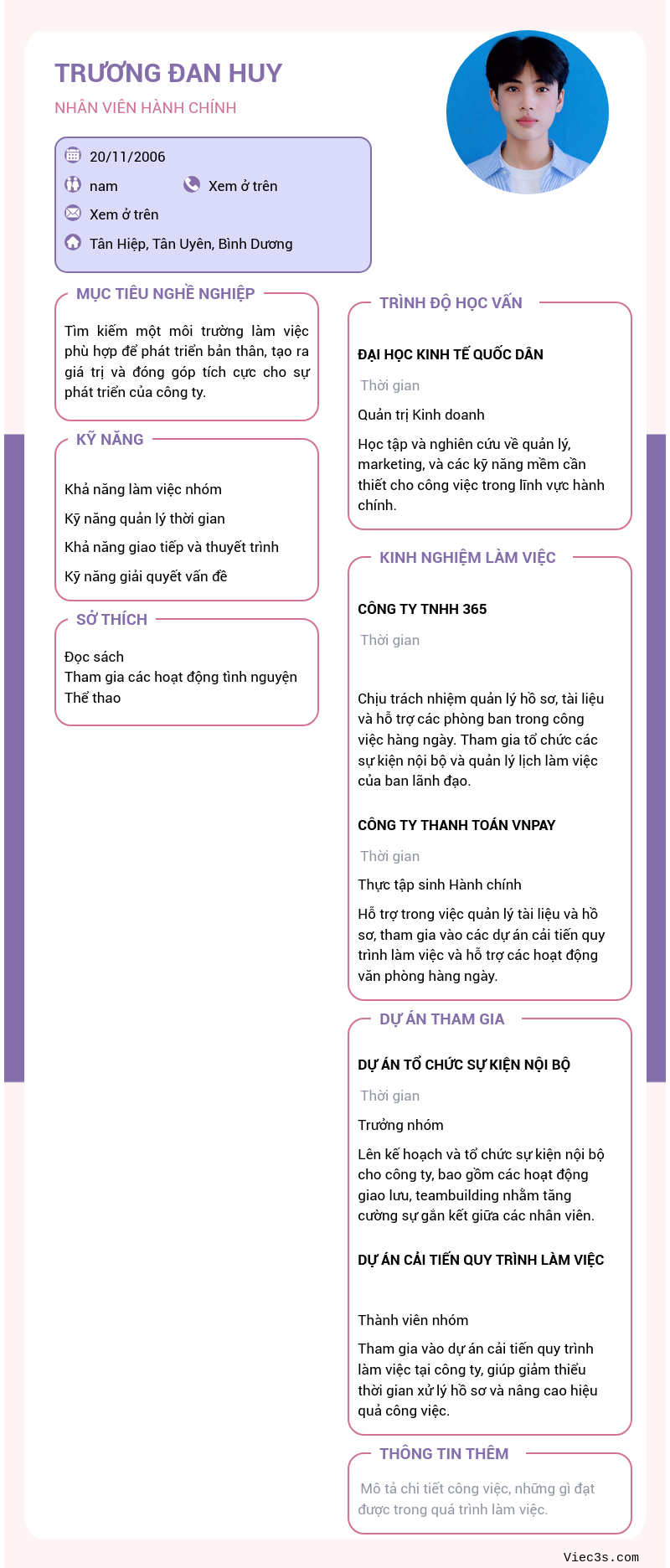 CV ứng viên