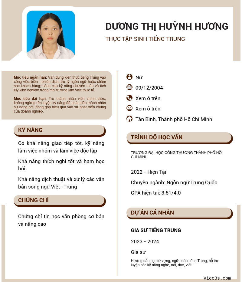 CV ứng viên