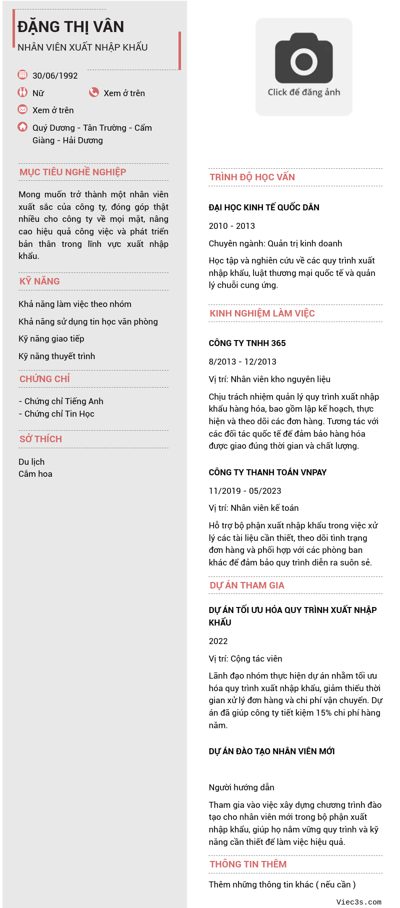 CV ứng viên