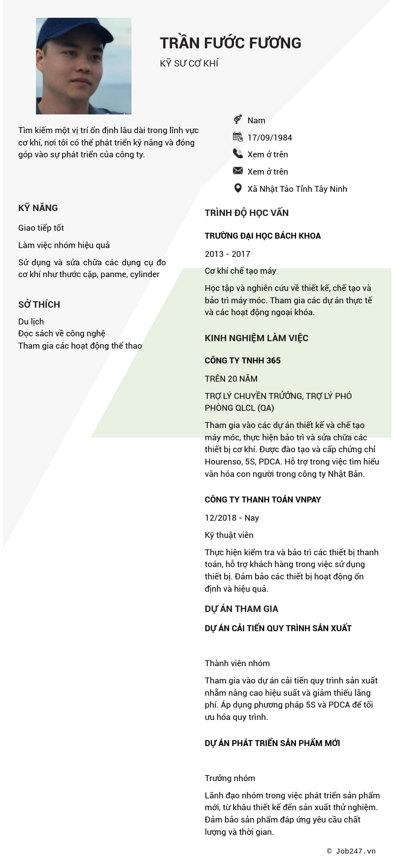 CV ứng viên