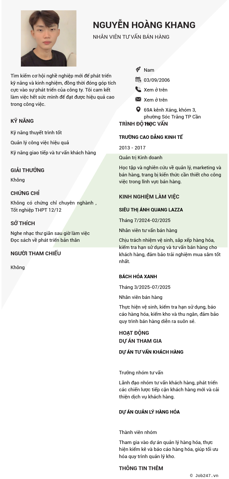 CV ứng viên