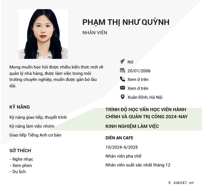 CV ứng viên