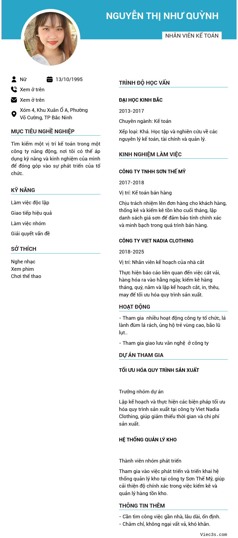 CV ứng viên