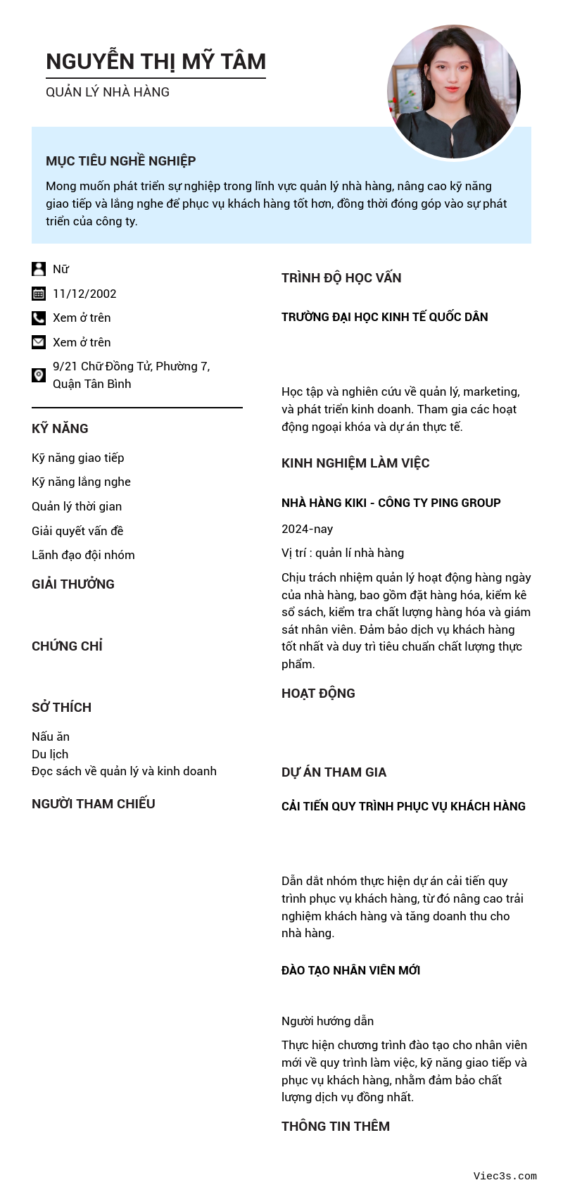 CV ứng viên