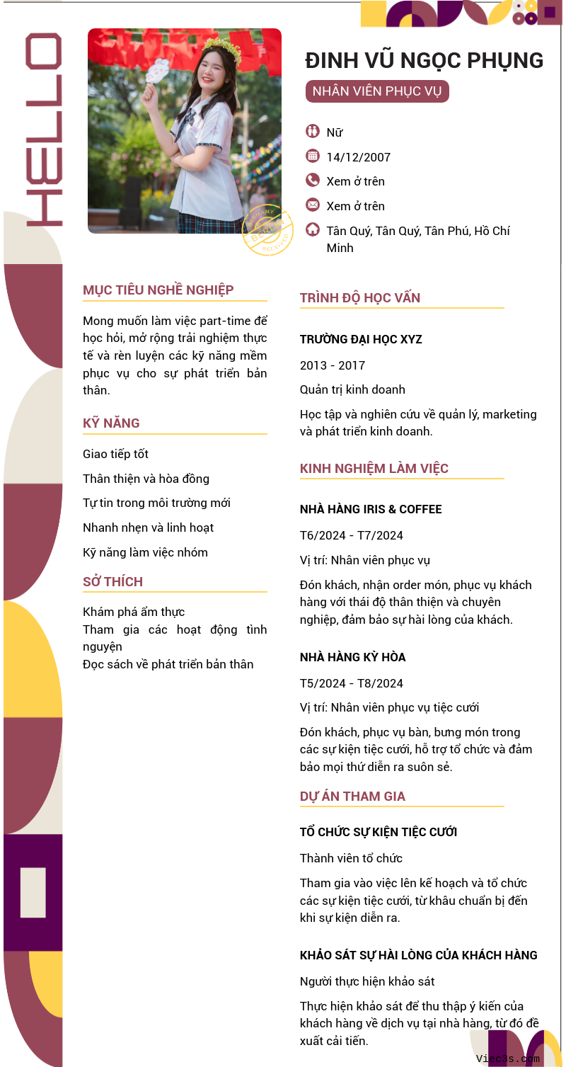 CV ứng viên