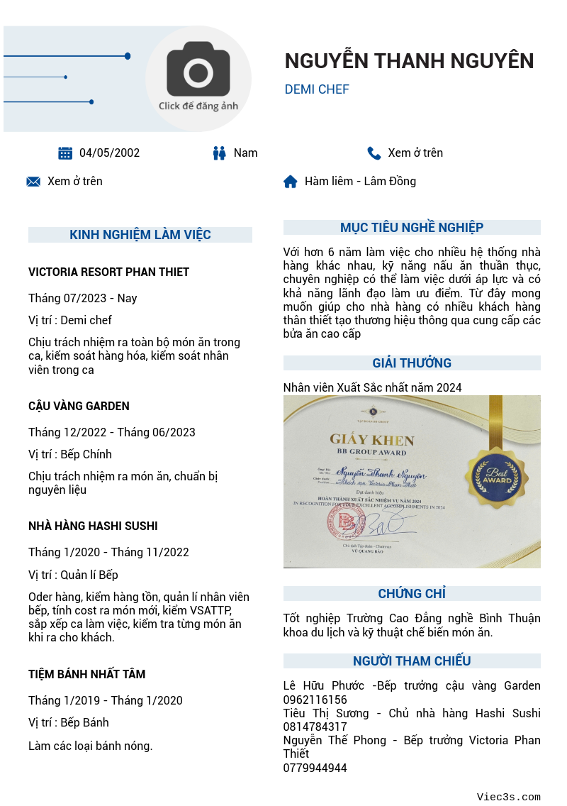 CV ứng viên