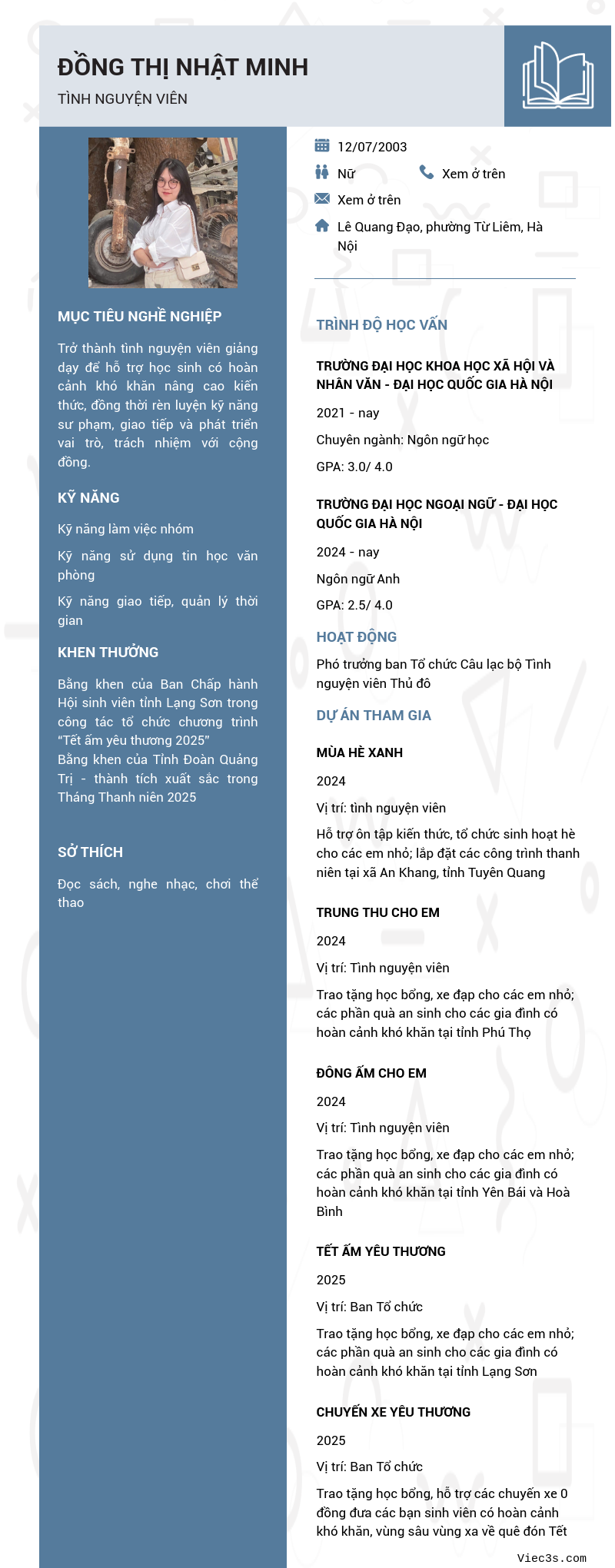 CV ứng viên
