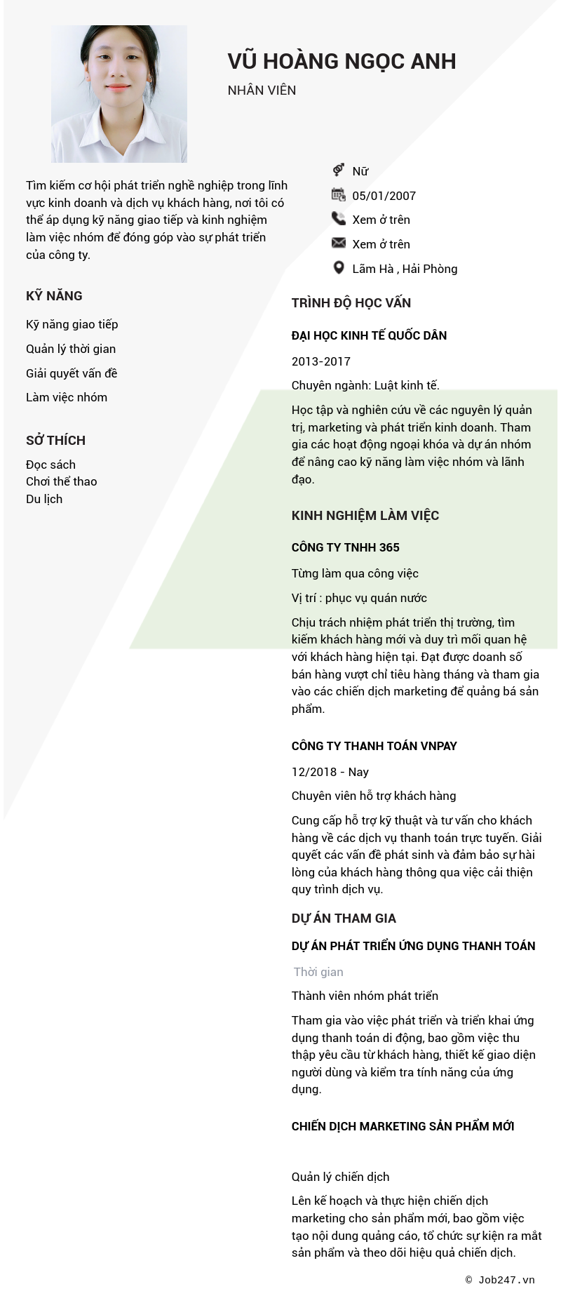 CV ứng viên