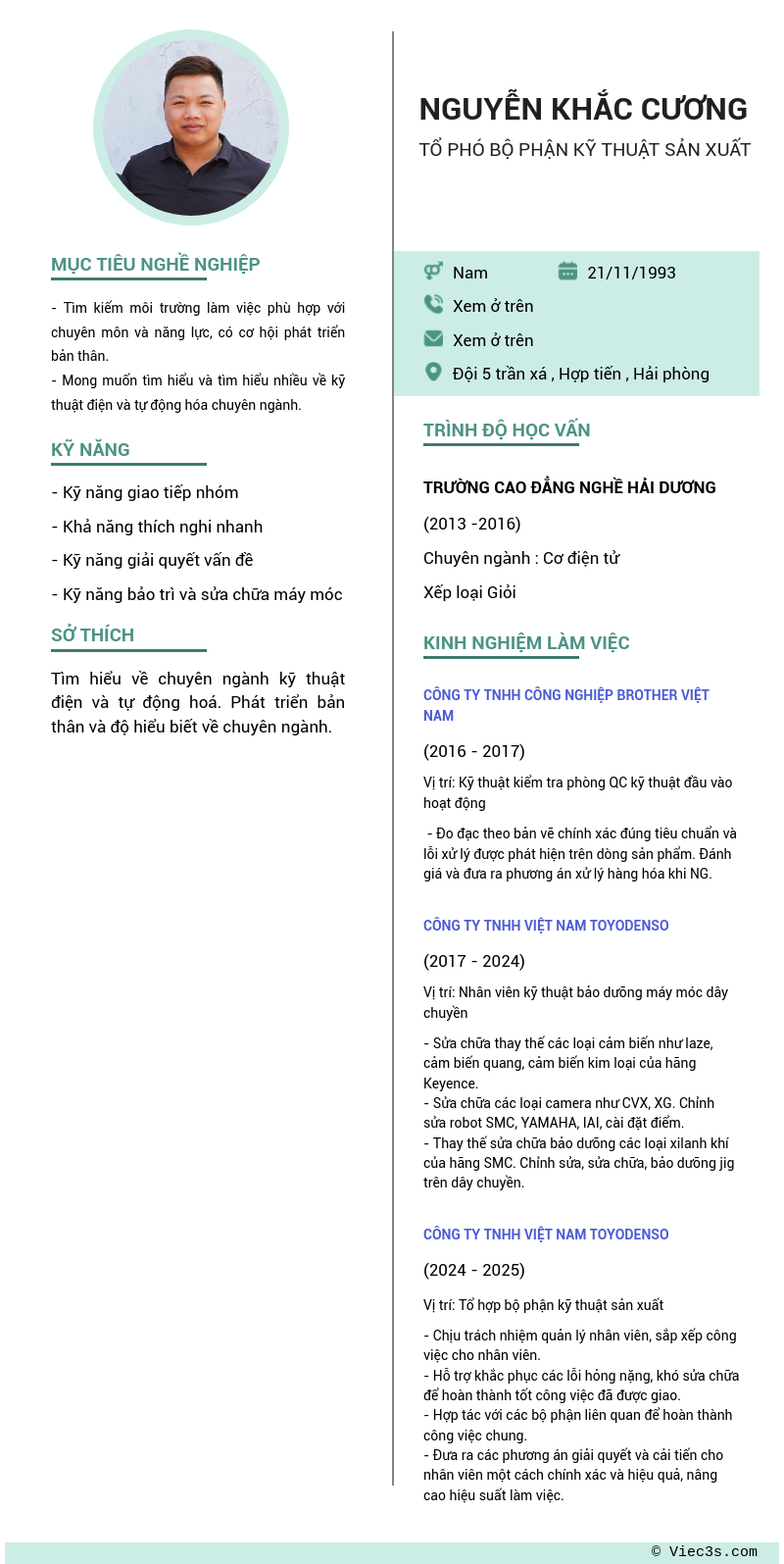 CV ứng viên
