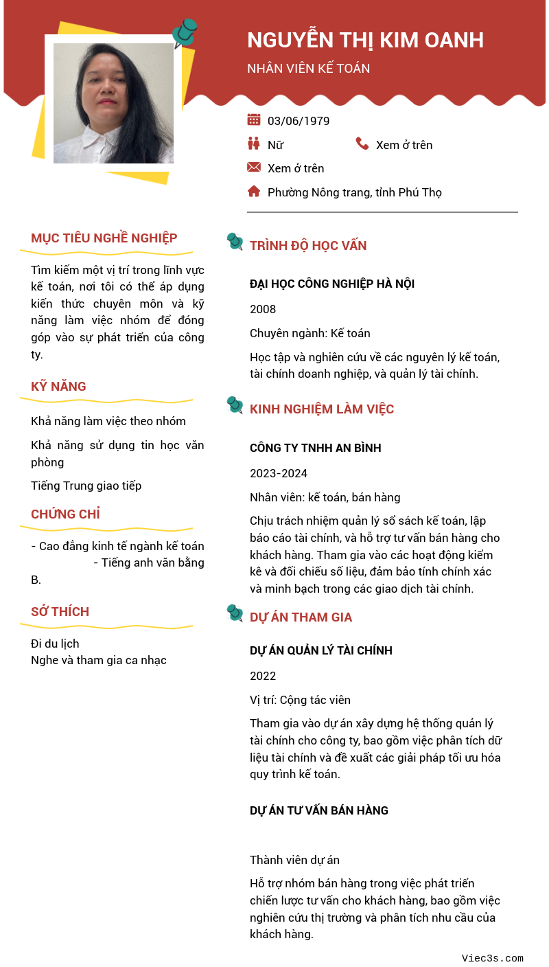 CV ứng viên