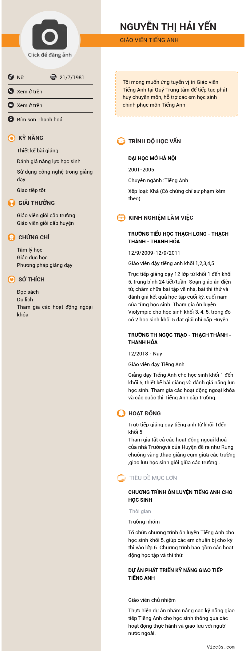 CV ứng viên