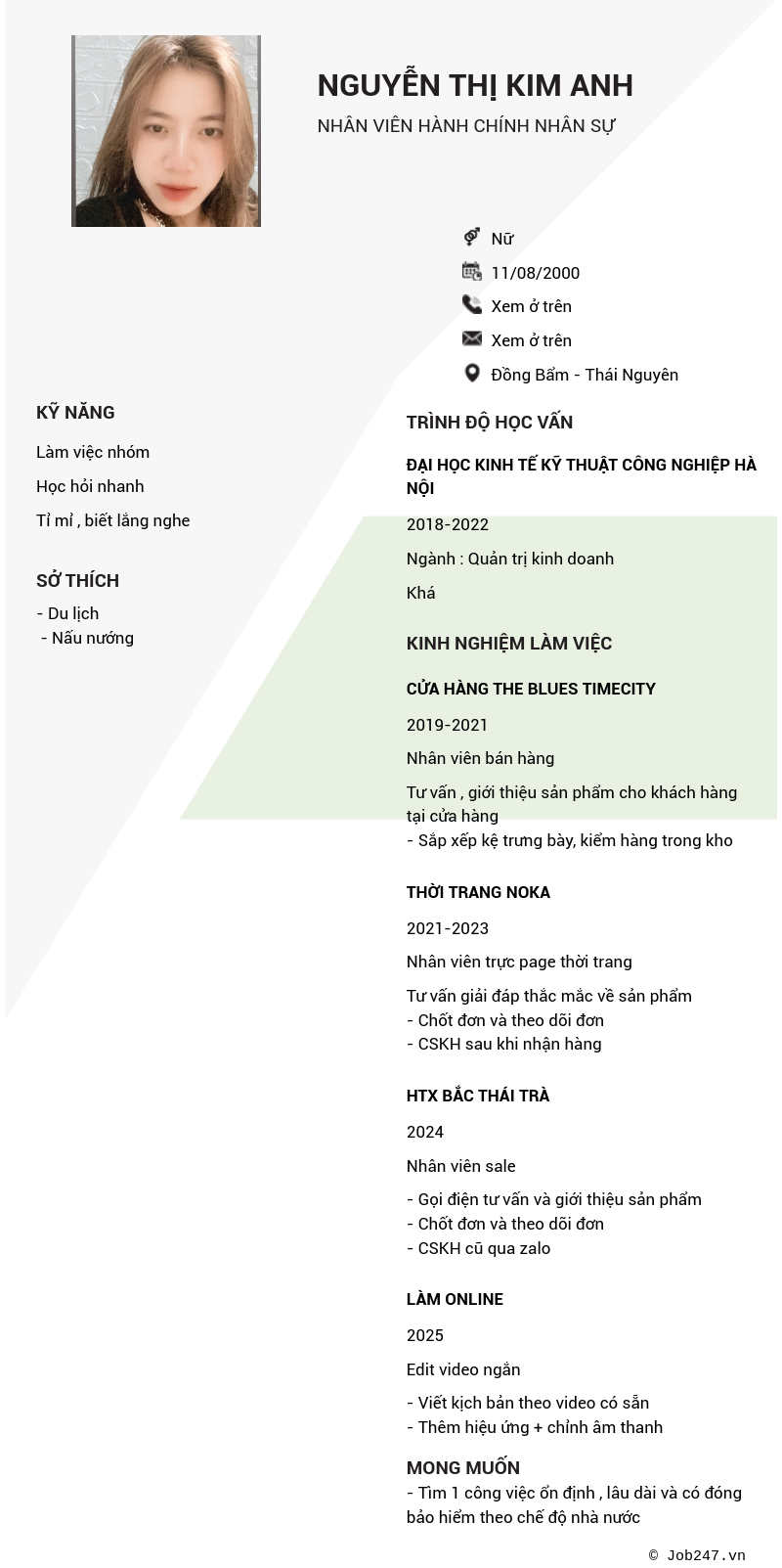 CV ứng viên