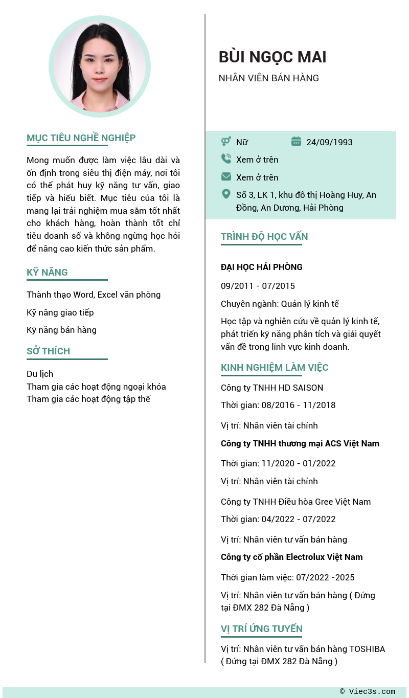 CV ứng viên