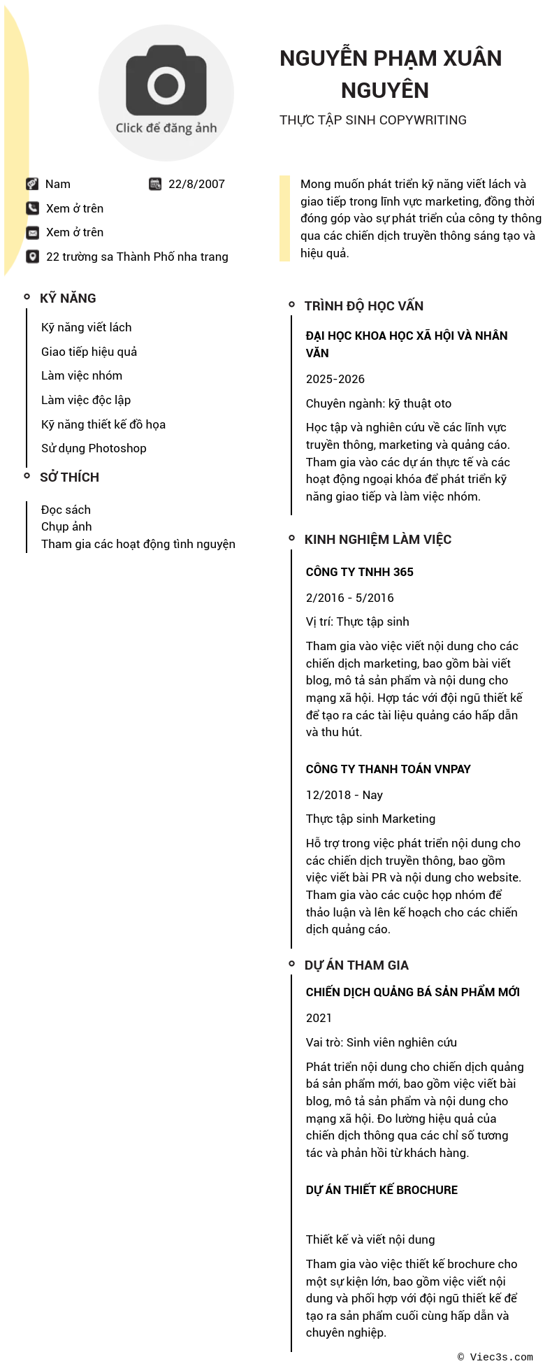 CV ứng viên