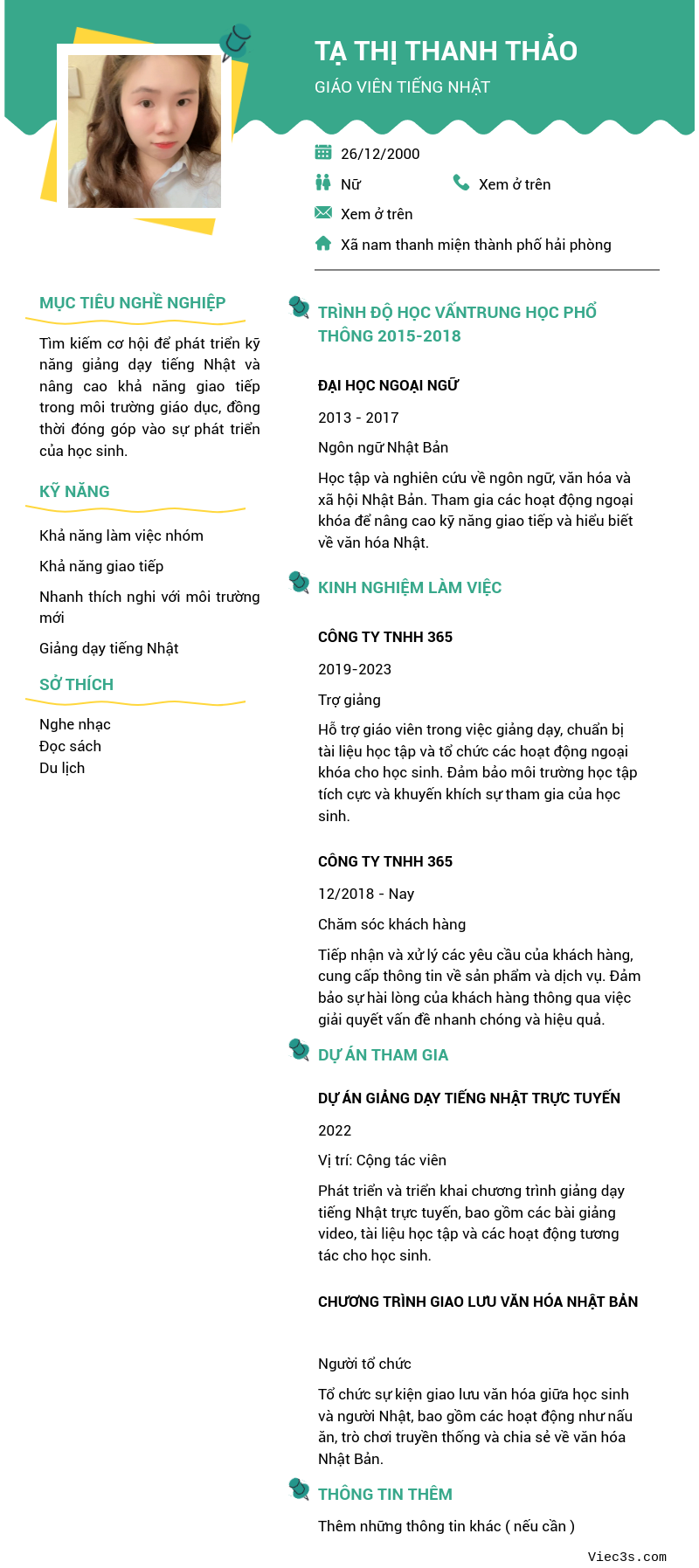 CV ứng viên