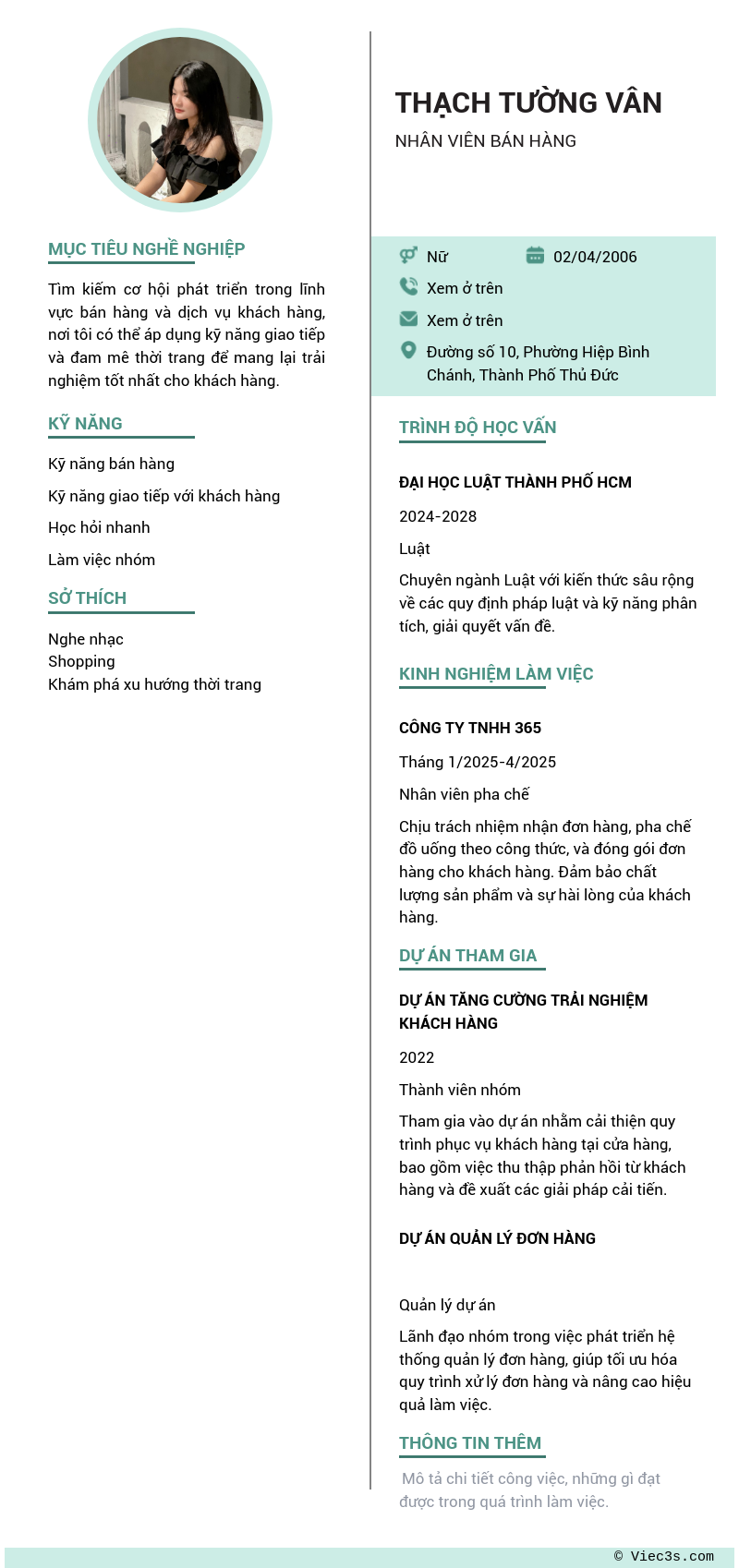CV ứng viên