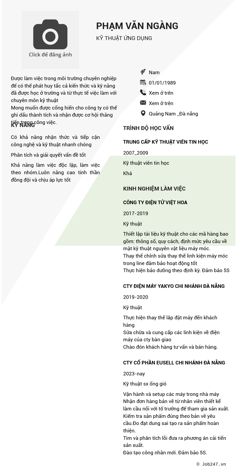 CV ứng viên