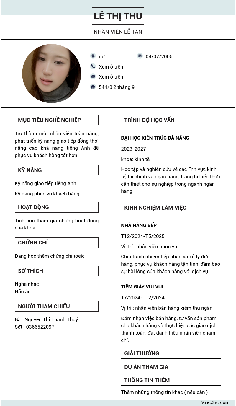 CV ứng viên