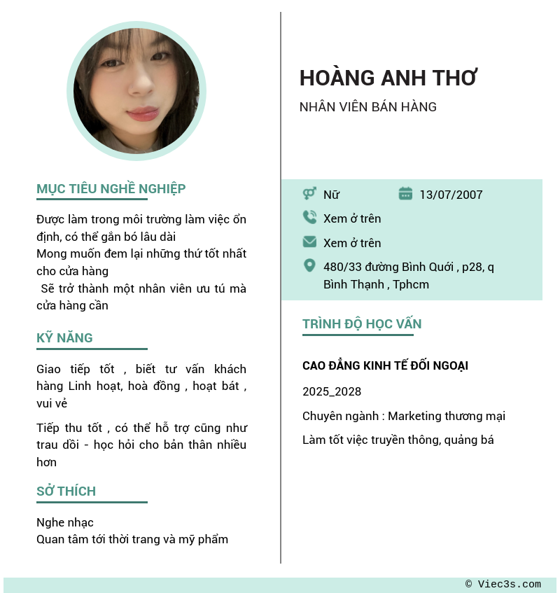 CV ứng viên