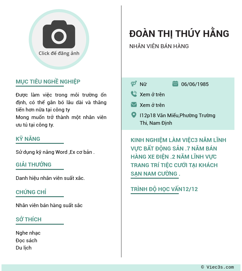 CV ứng viên