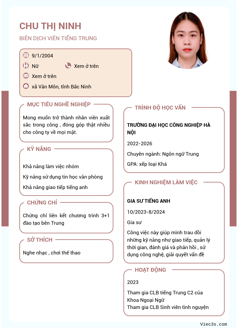 CV ứng viên