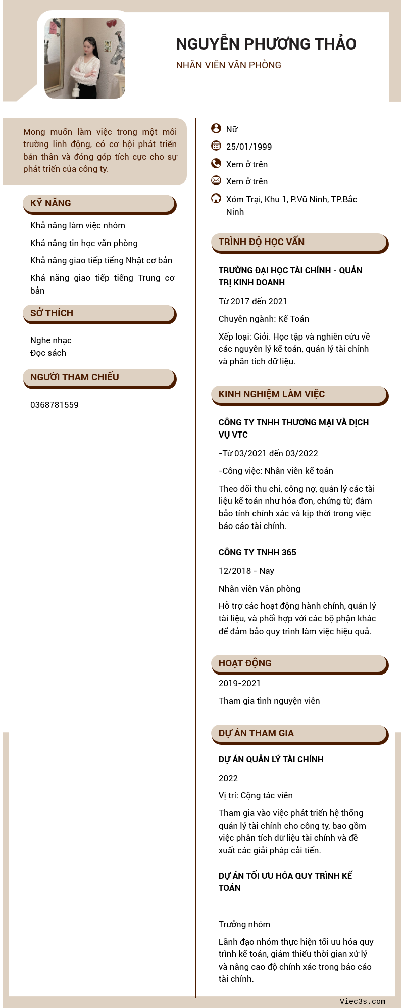 CV ứng viên