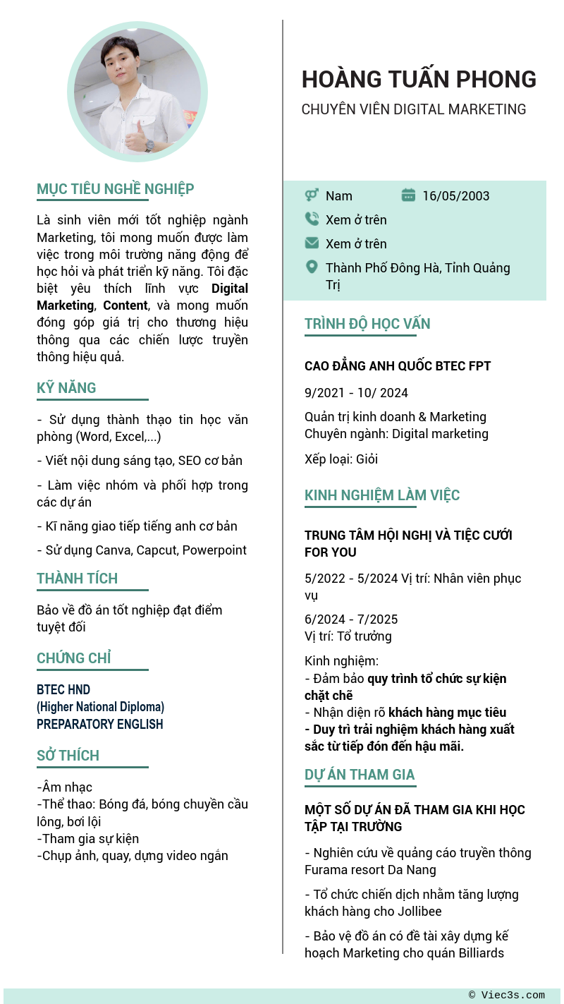 CV ứng viên