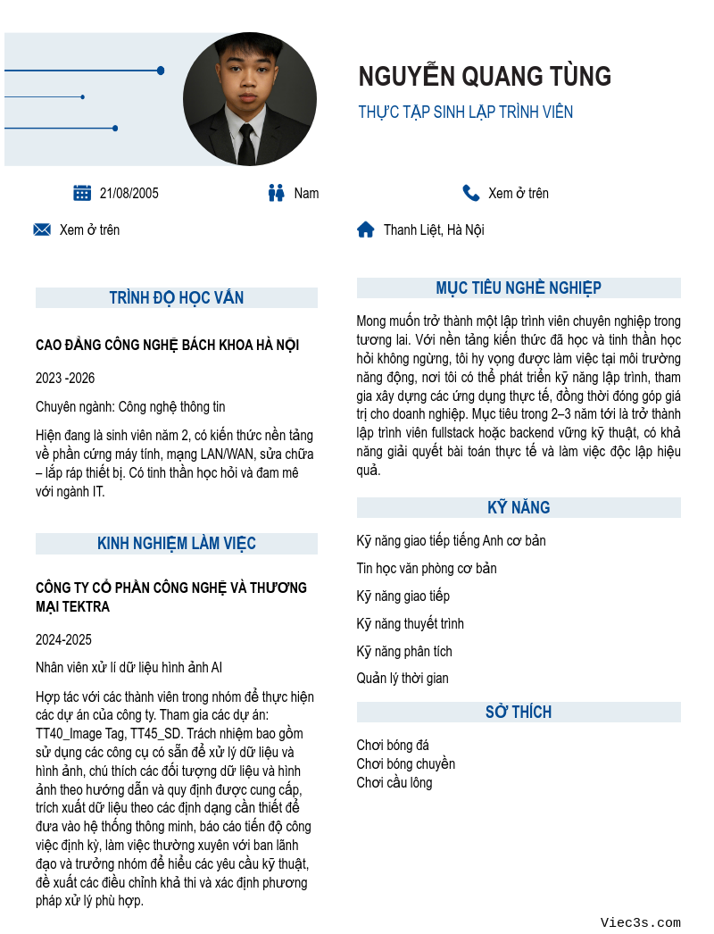 CV ứng viên
