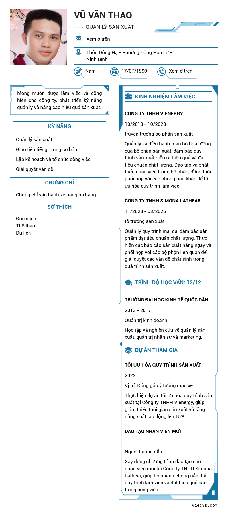 CV ứng viên