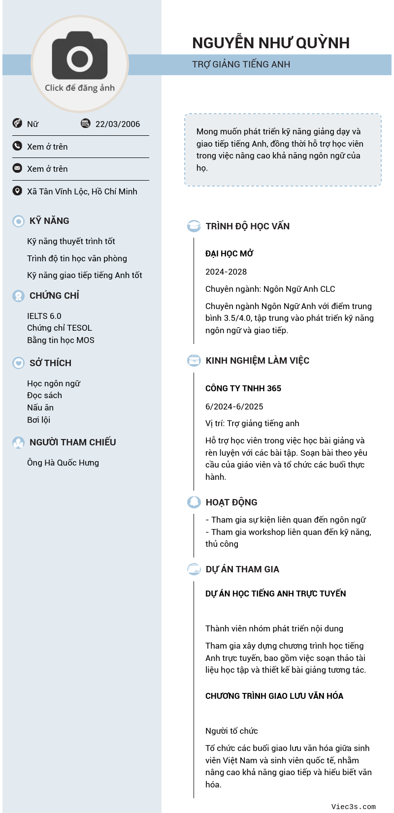 CV ứng viên