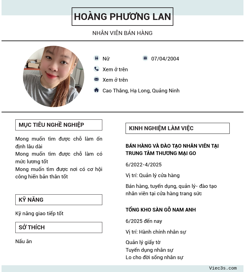 CV ứng viên