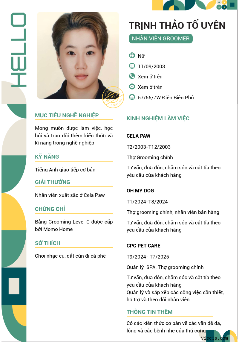 CV ứng viên