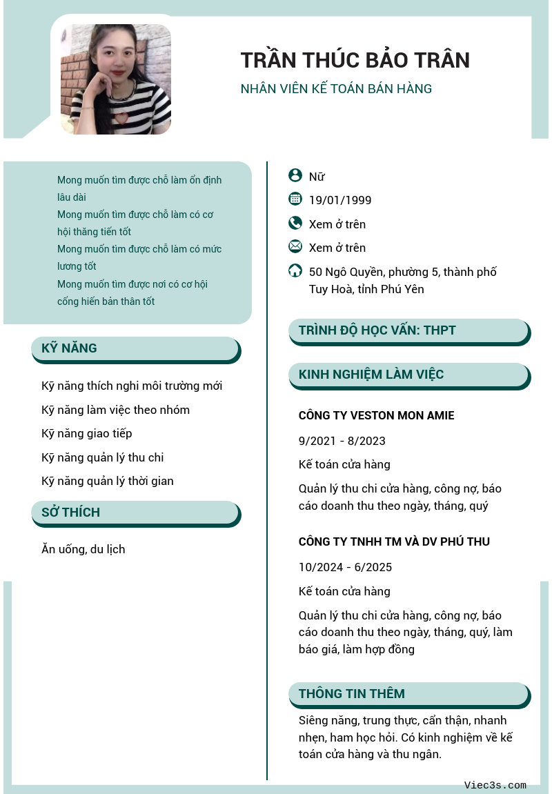 CV ứng viên