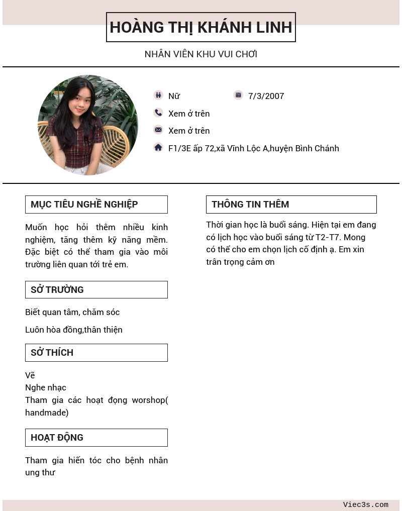CV ứng viên