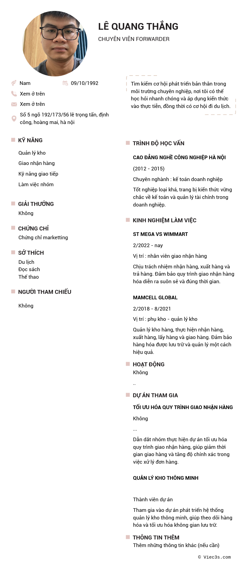 CV ứng viên
