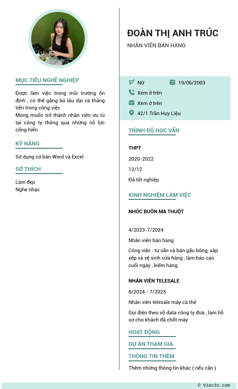 CV ứng viên