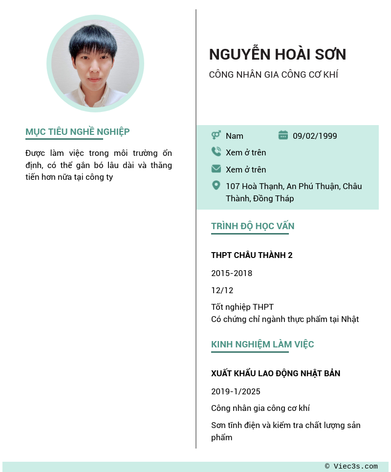 CV ứng viên