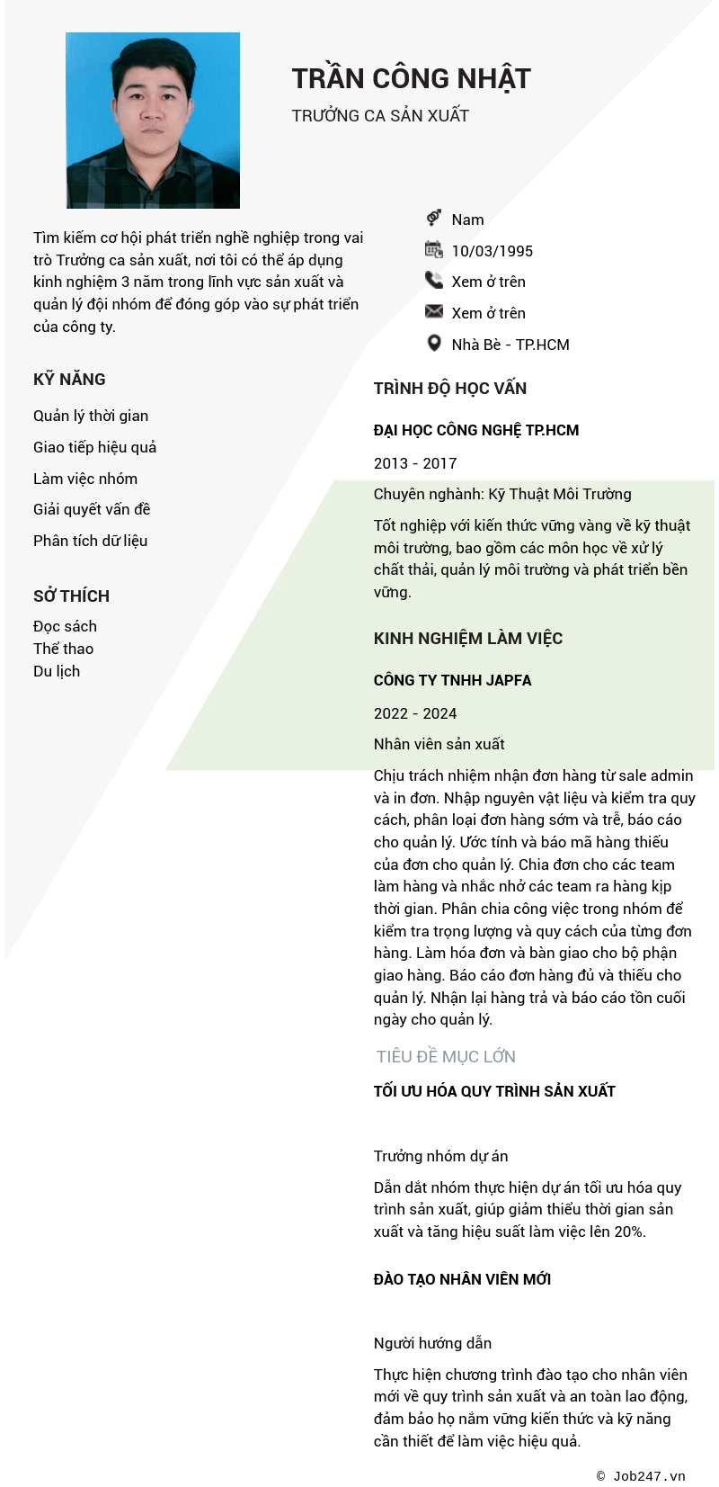 CV ứng viên