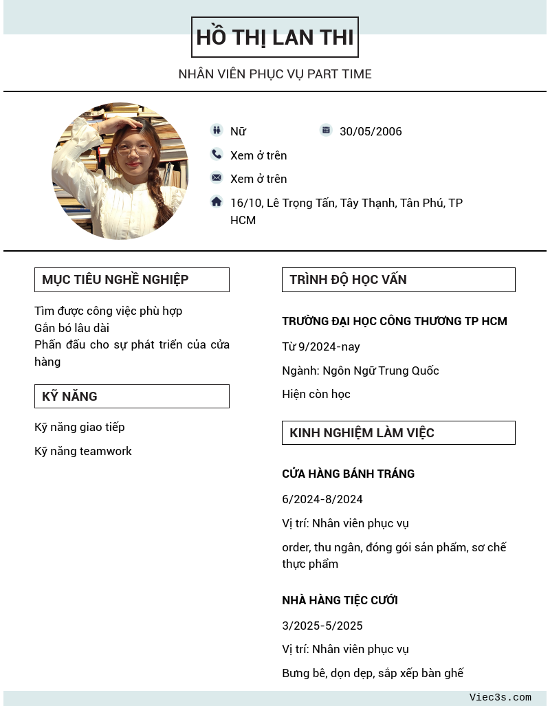 CV ứng viên