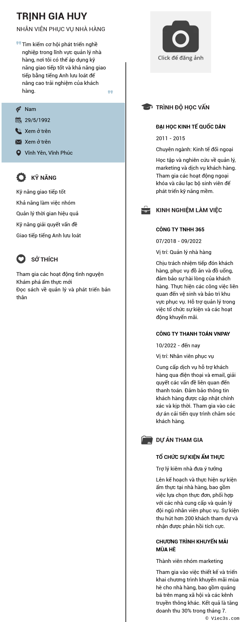 CV ứng viên