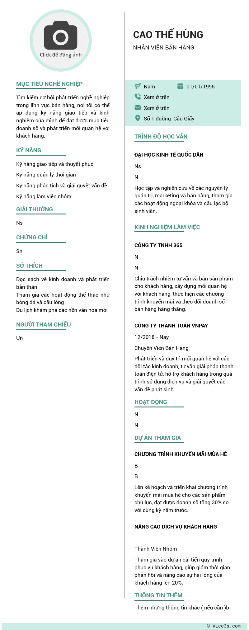 CV ứng viên