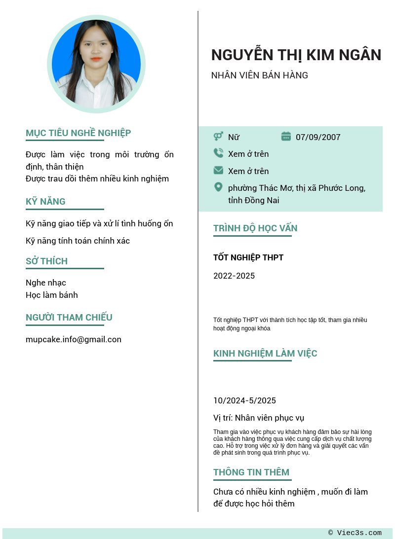 CV ứng viên
