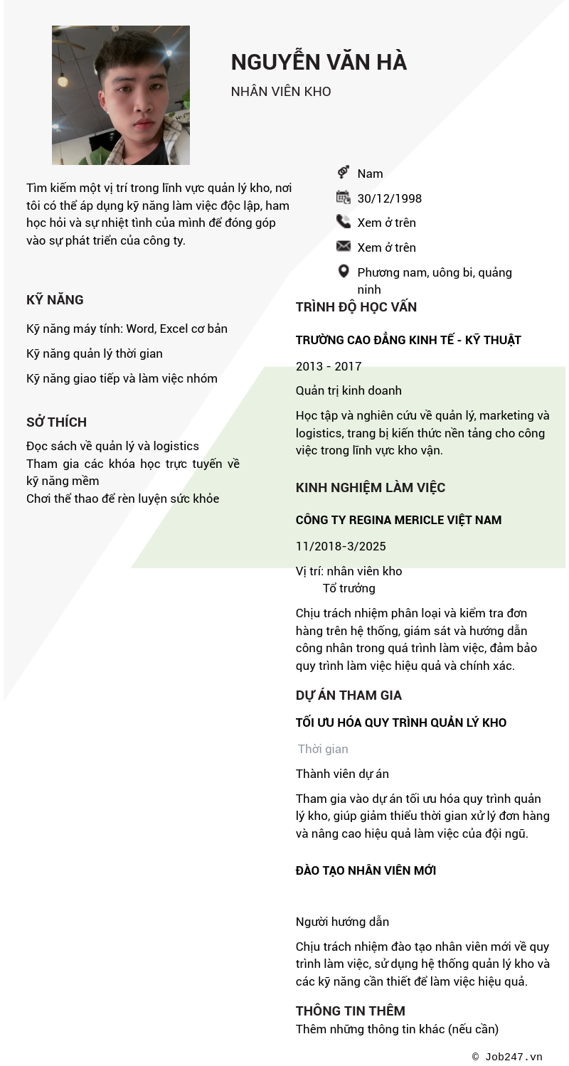CV ứng viên